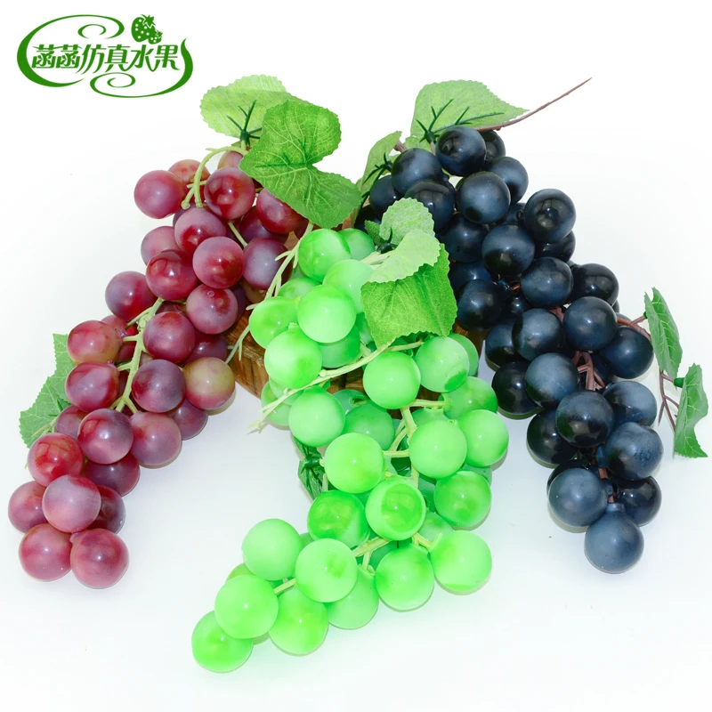 

Festive Vineyard Supplies Artificial Decorations Fruits PVC plastic Simulation Large Grape bunches Series Model Prop 50PC/Branch