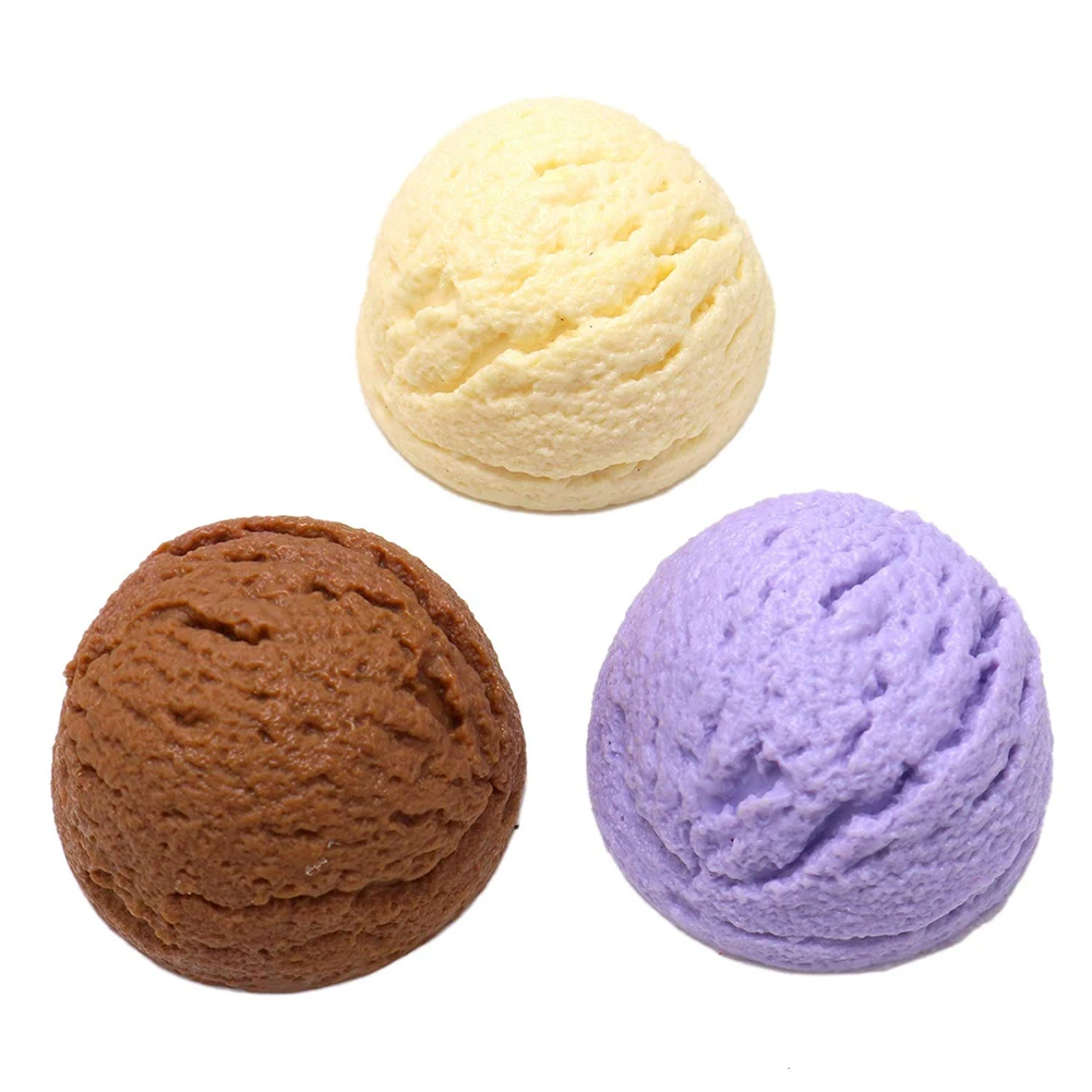 3 шт. искусственное мороженое шарики Реалистичная имитация еда десерты Искусственный Лед Крем модели магазинов украшения фото реквизит