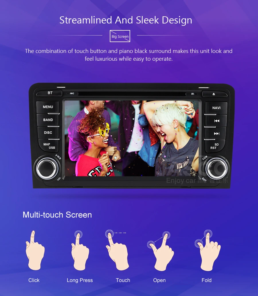 Top 4G RAM Android 9.0 Car DVD Stereo Multimedia Headunit For Audi/A3/S3  Auto Radio GPS Navigation Video Audio Support OBD2 DVR 3