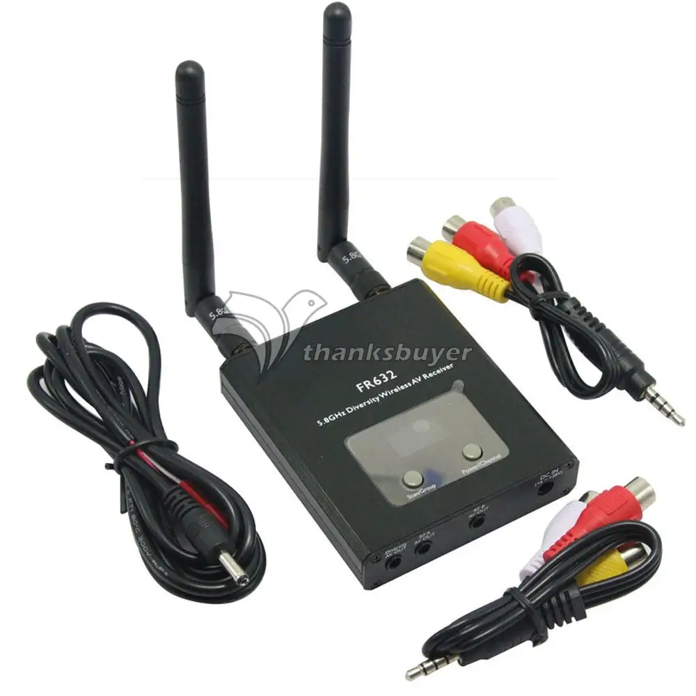 FR632 5 8G 40CH Dual way Digital LCD Scanning Diversity Wireless AV Receiver 3CH Output