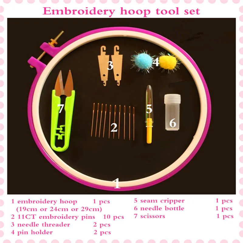  8 pcs Cross Stitching Hoops Embroidery Frame Stand