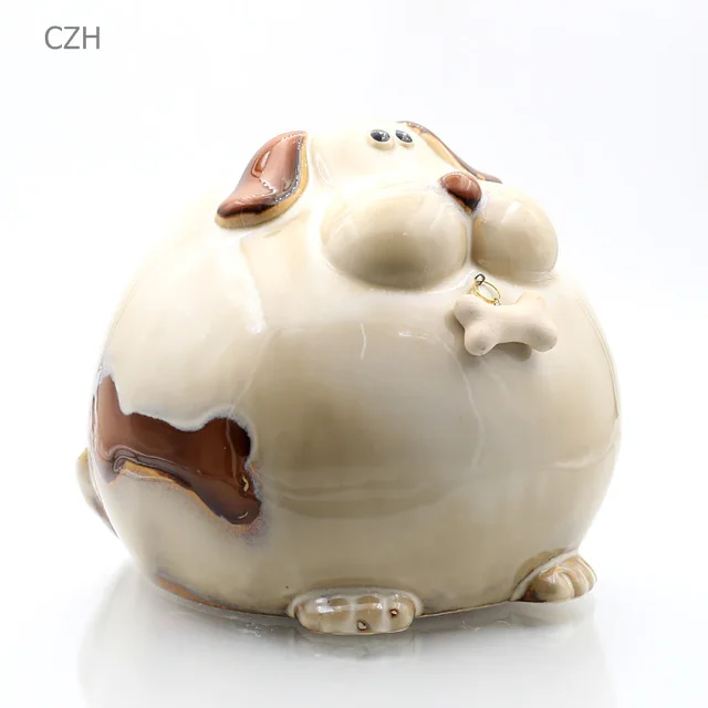 Забавный фарфоровый терьер собака модель коробка для денег декоративная керамическая свинья-копилка фарфоровая статуя собачки подарок ремесло орнамент аксессуары