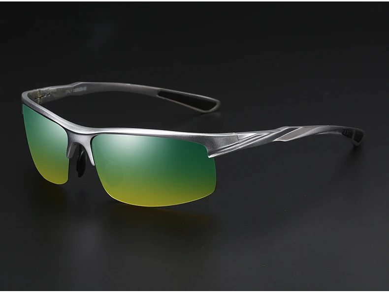 YSO солнцезащитные очки Для Мужчин Поляризованные UV400 алюминия и магния рамки HD Ночное видение вождения очки без оправы аксессуар для Для мужчин 8213