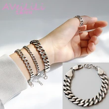 Женские и мужские браслеты из стерлингового серебра 925 пробы, ювелирные изделия, 5 мм, 7 мм, 10 мм, браслеты с витой цепью, покрытые древним серебром