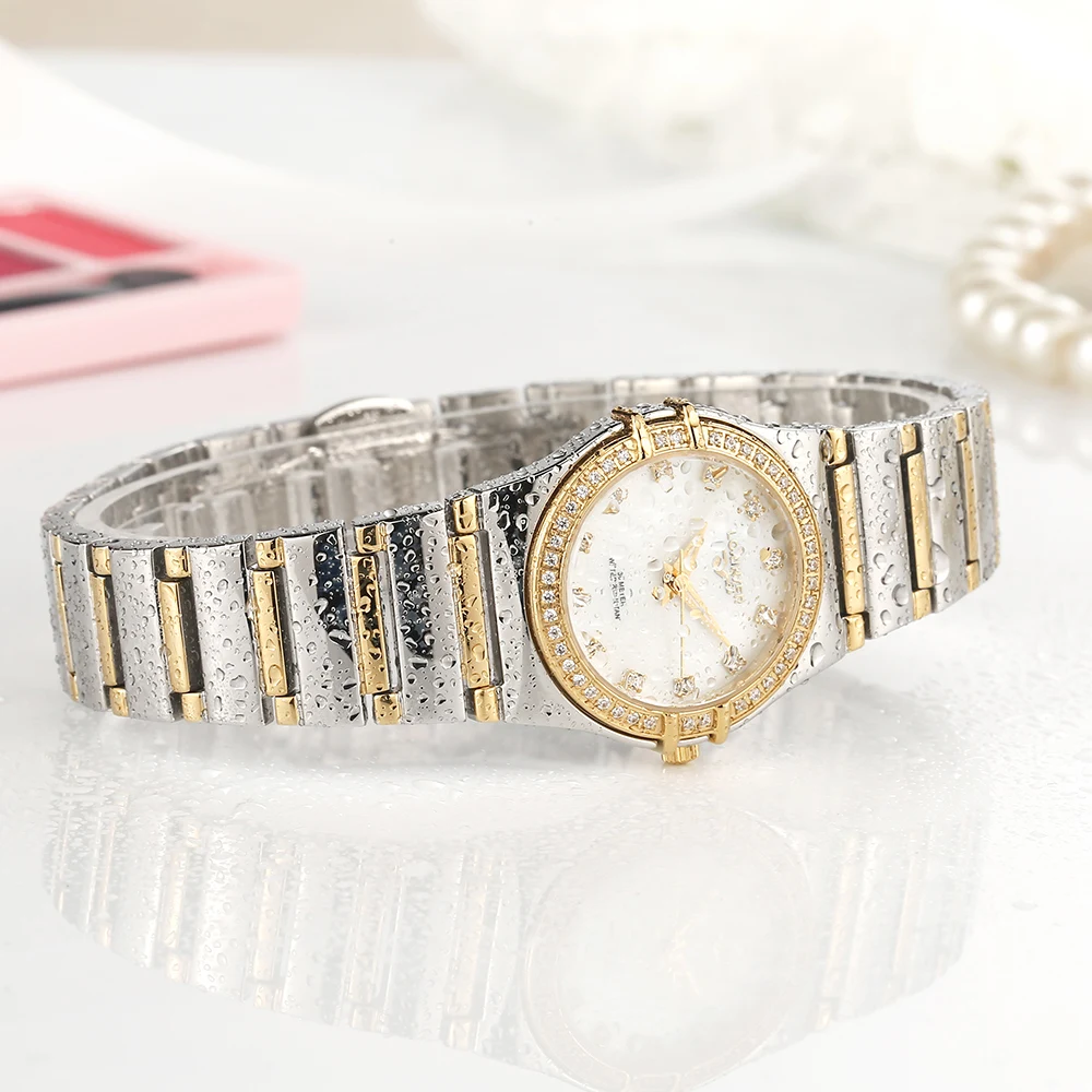 Женские часы Reloj Mujer из нержавеющей стали японские кварцевые женские наручные