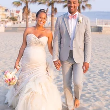 Новое поступление, льняные костюмы для мужчин, для пляжа, свадебные костюмы смокинги, мужские костюмы из 2 предметов, Лучший человек, жених, одежда на заказ, куртка+ брюки