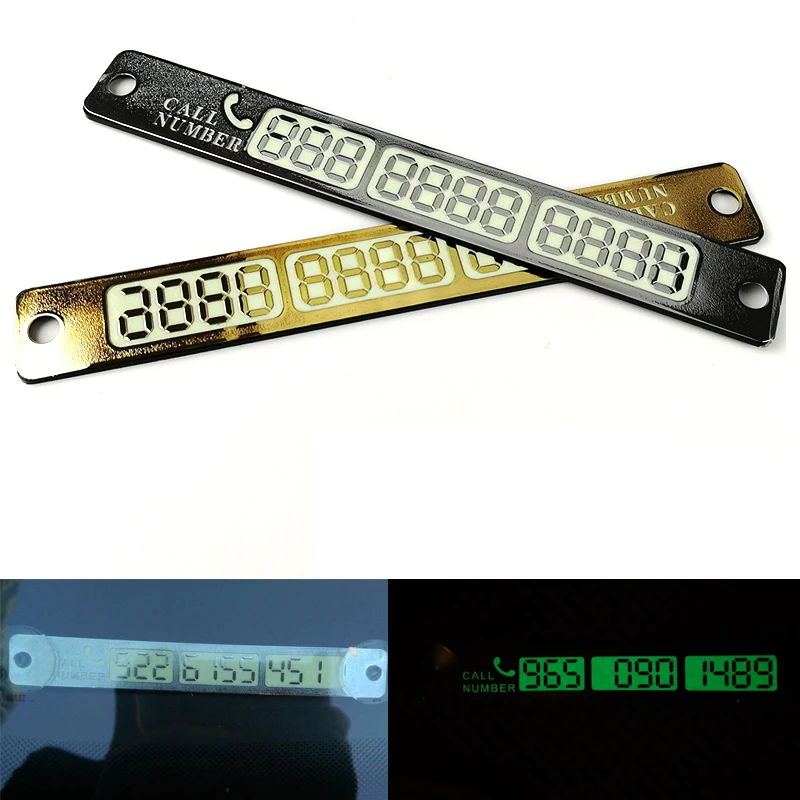 

Temporary Car Parking Card Telephone Number Card Notification Night Light Sucker Plate Car Styling Phone Number Card