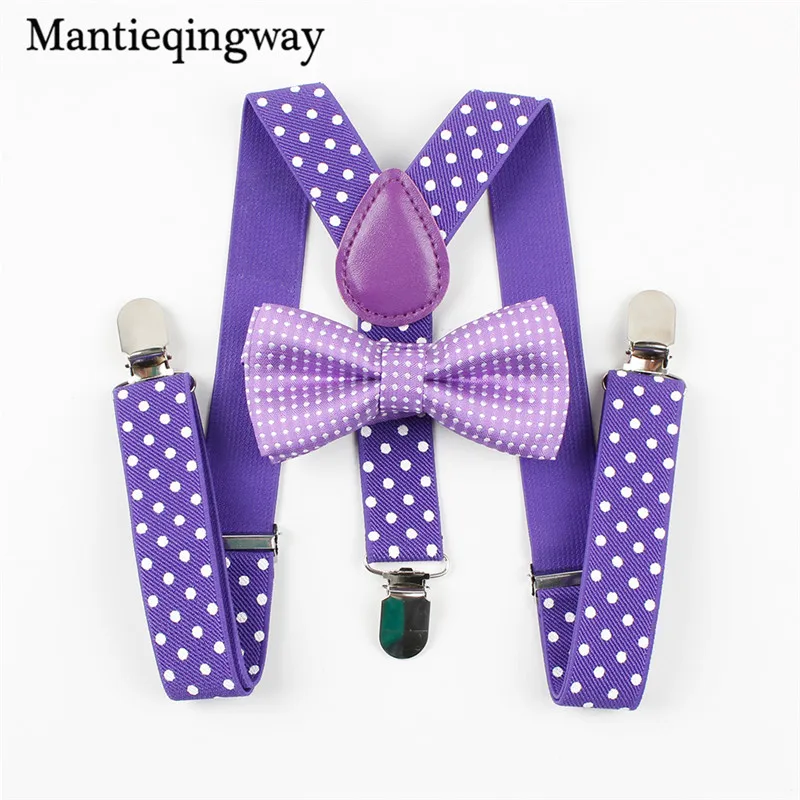 Детский комплект с галстуком бабочкой Mantieqingway на подтяжках в горошек бантом