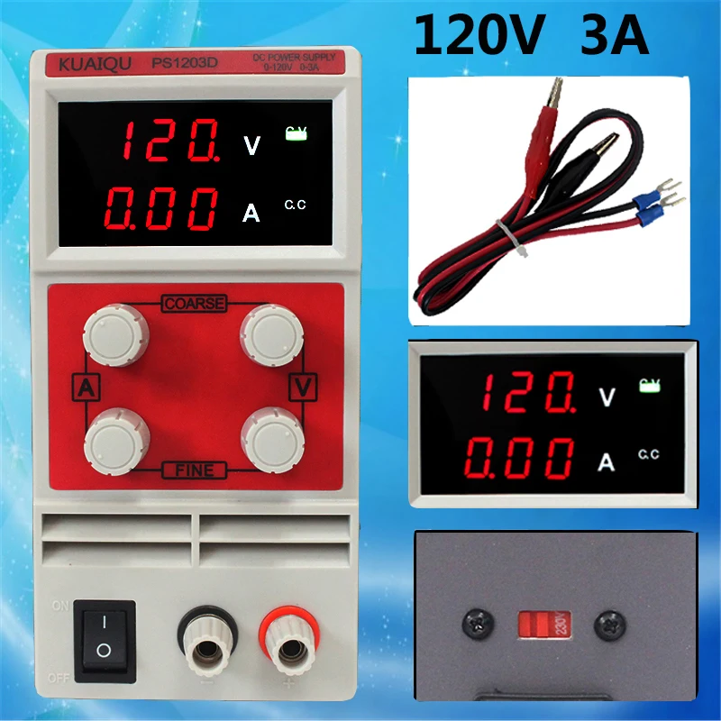 

Adjustable laboratory three display DC Power Supply Single Channel 120V 3A Switch Power Supply Voltage Regulators