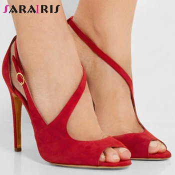 

SARAIRIS Luxury Brand Big Size 47 Sexy Datin Women Shoes Sandals Woman Prom Summer Party Thin High Heels Lady Shoes Woman
