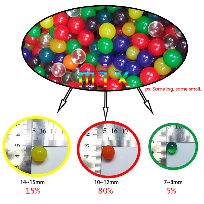 50 шт. большие 10-12 мм растения Хрустальная почва грязь растут шарики гидрогель волшебный гель желе шарики Orbiz выращивание в воде домашний декор детские игрушки