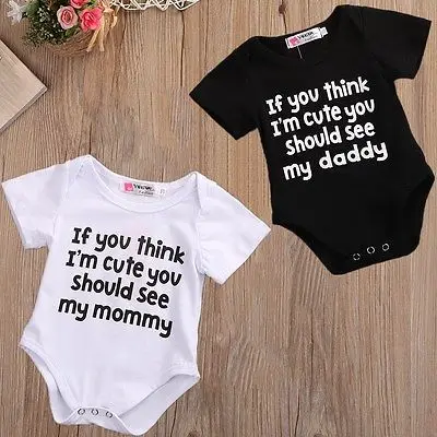 Toddler Letter Jumpsuit Fashion Baby Boy White Bodysuit