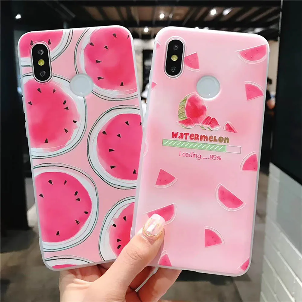 

Watermelon Fruit Case For Xiaomi Redmi Note 5 Pro Case 4X Soft TPU Silicone Cover For Xiaomi 6X / 8 Mi A2 Pro Case Full Protect