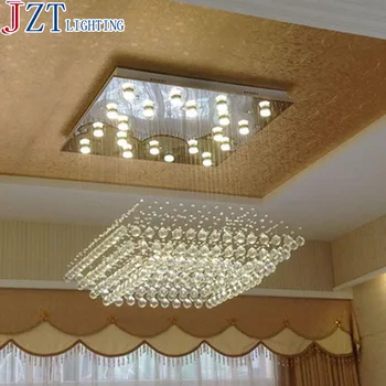 

M High-Grade K9 Crystal Pendant Lamp Led GU10 Light Rectangular Living Room Hotel Lobby Lamp Modern Concise Engineering Light