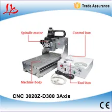Low cost CNC machine 3020 Z-D300, woodworking machine with free engraving clamps , 110/220V