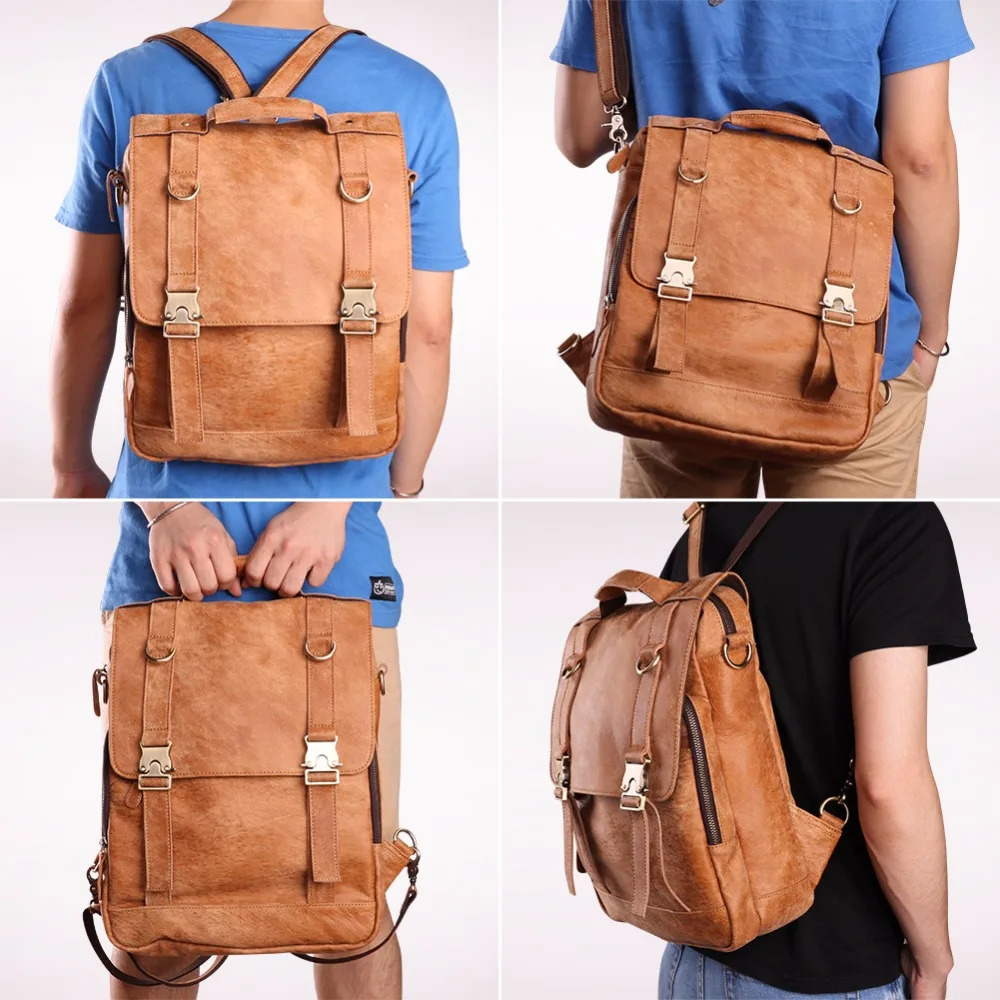 

Men' Genuine Leather Backpack For Man Cowhide Male Backpack Casual School Bags Leather Laptop Bags Daypack Computer Backpack