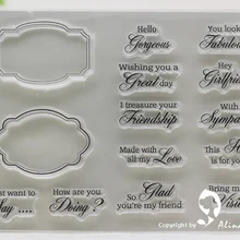 Alinaccraft прозрачные штампы Вырубные штампы поздравление алфавит слово скрапбук Бумага Ремесло силиконовый резиновый ролик прозрачные штампы