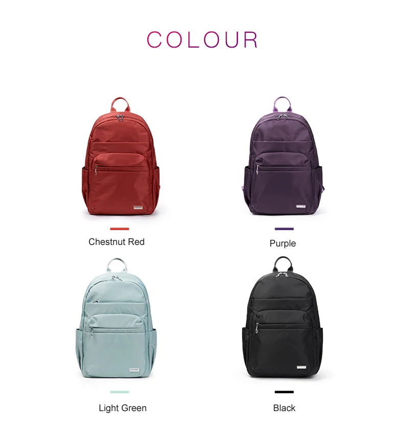 Fouvor de Nylon Antirroubo para Computadores Mochila Unissex Bolsa Escolar Impermeável 2 Mochila unissex fouvor de nylon, bolsa escolar