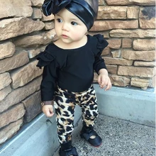 Новая одежда для маленьких девочек хлопковая одежда для новорожденных футболка с длинными рукавами+ штаны, комплект из 2 предметов для малышей милая детская одежда