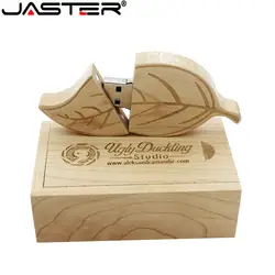 JASTER (10 шт. бесплатный логотип) деревянный лист + упаковочная коробка usb flash drive Флешка pendriver флешки 8 Гб 16 32 64 подарок