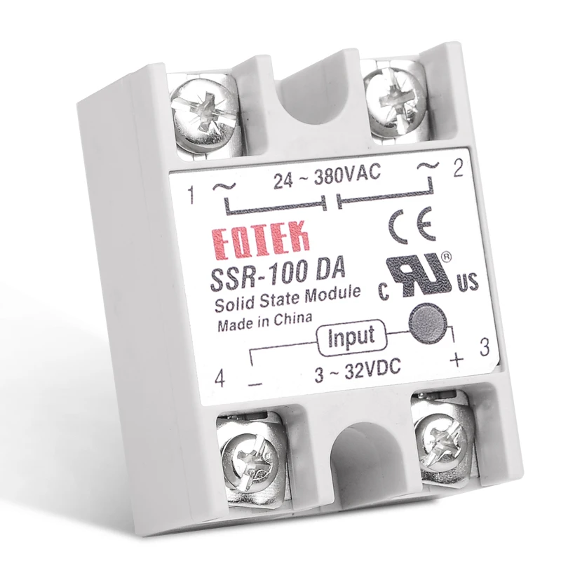 220V реле промышленное твердотельное реле SSR 3-32V DC вход и 24-380VAC Выход 100 DA 100A AC выходная нагрузка SSR-100DA