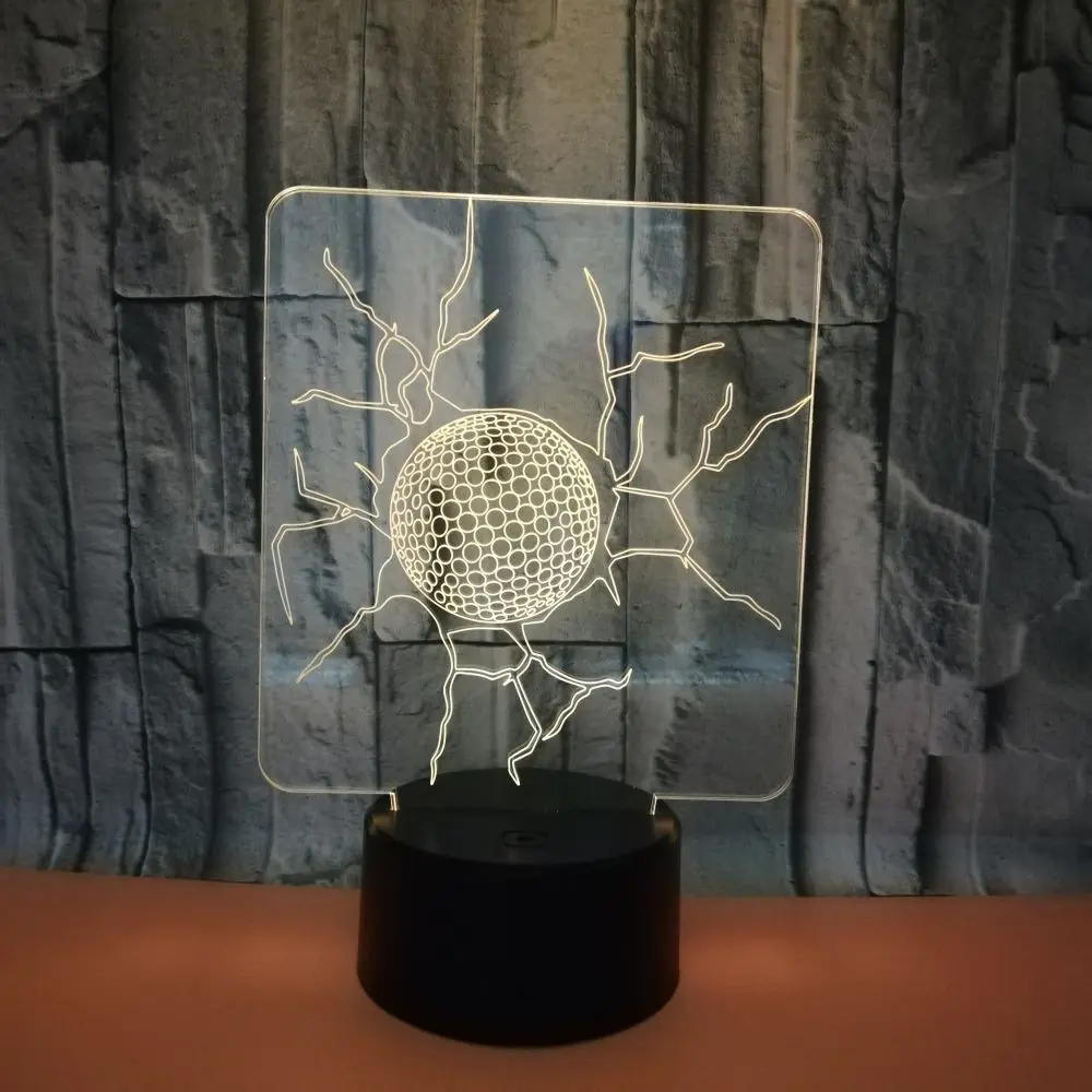 Теннисные 3d Led 7 цветов ночники атмосферные акриловые маленькие настольные лампы