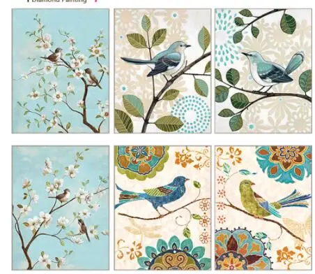 Diy Diamond Painting Cross Stitch Handcraft Embroidery Color Bird Animals White Flower Arts Crafts Sewing Needlework Mosaic kit | Дом и сад