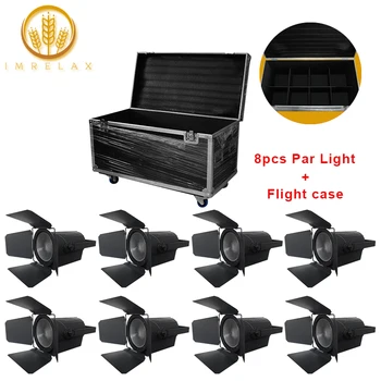 

IMRELAX 8pcs New Arrival 200W LED Par Light With Flight Case Package DMX LED Studio Spot Light Stage Disco Lighting Effect