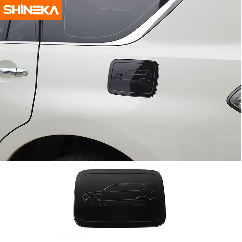

SHINEKA Auto ABS Fuel Tank Cover Gas Oil Tank Cap Sticker Fit For Nissan Patrol Y62 2017+ Interior Accessories Free Shipping