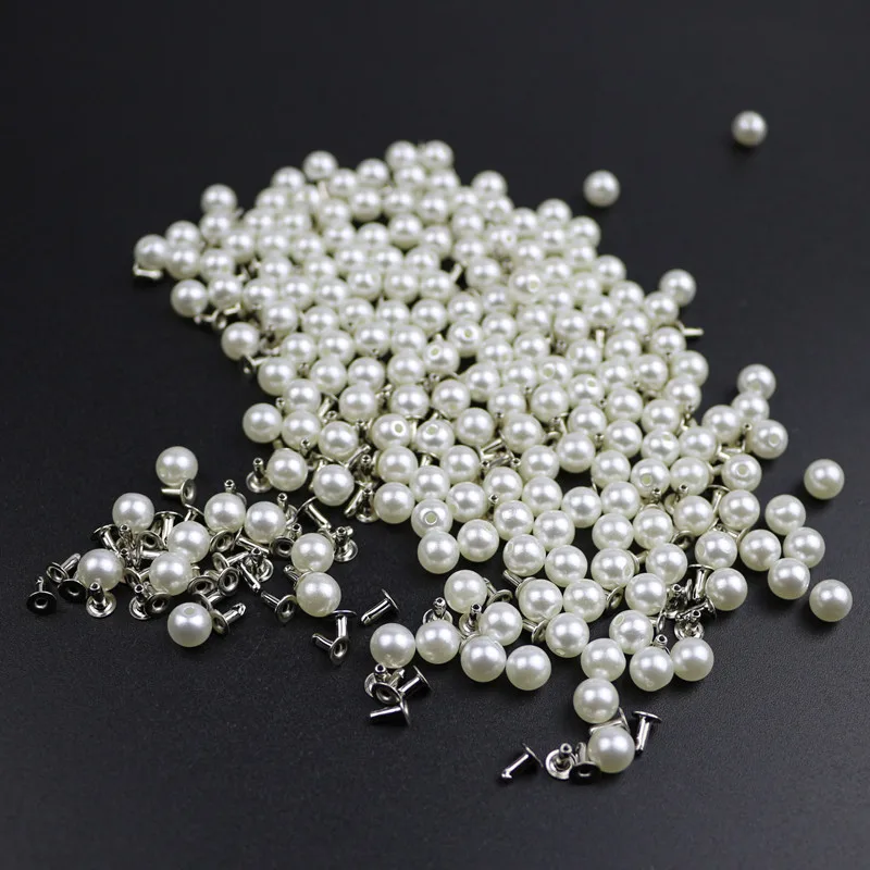 Заклепки с имитацией жемчуга 6 мм 200 шт.|pearl rivet|rivet diyrivet spike |