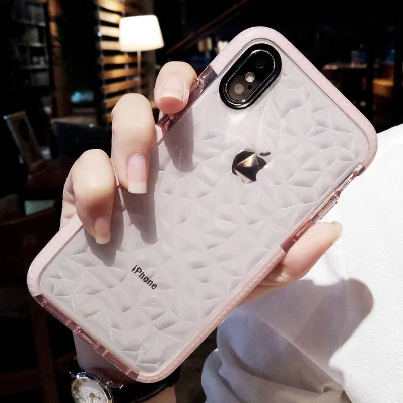 

YISHANGOU Diamond Grain Style Phone Case For iPhone X 10 7 8 6 6S Plus For Samsung Galaxy S8 S9 Plus Soft TPU Anti-skid Cover
