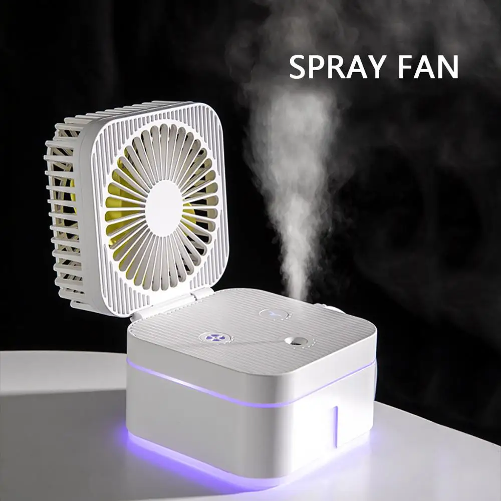 

gadget MINI usb fan USB LED light Charging Humidifier Spray Desktop Office Home Night Light Hydrating desk fan 2000MA Q70