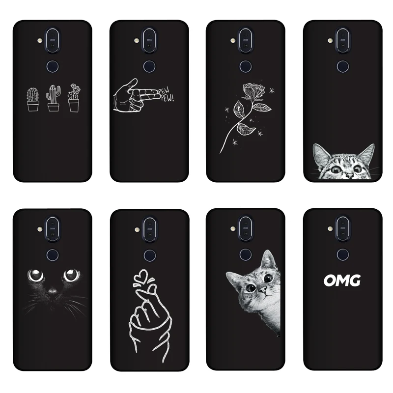 Силиконовый чехол QAQsam для Nokia6 Nokia5 Nokia3 Nokia2 Nokia 7 Plus X6 Матовые чехлы телефонов 2 3 5 6 8 |