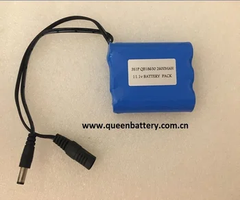 

3S1P QB18650 11.1V 2600MAH battery pack with pcb 2-4A with DC connector