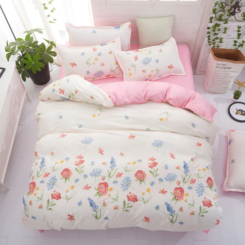 home bedding flower bedding set 3/4pcs bed linen summer duvet cover set elegant wedding bed set home decor pastoral flat sheet home bedding flower bedding set 3/4pcs bed linen summer duvet cover set elegant wedding bed set home decor pastoral flat sheet