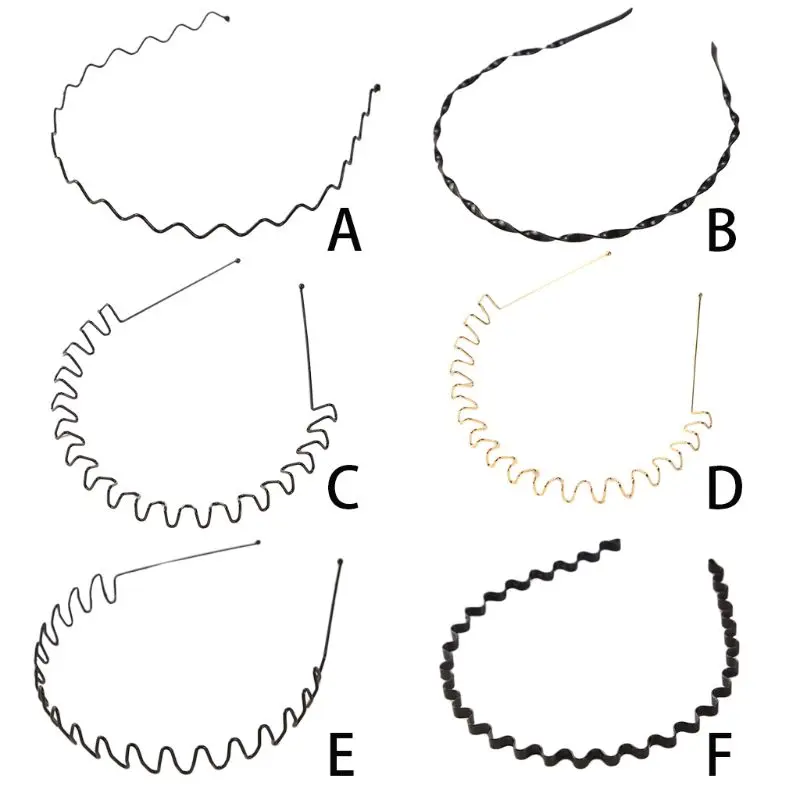 Women Unisex Metal Alloy Hairband Spring Wave Metallic Color Elastic Hair Hoop Iron Craft Twist Braided Wash Face Geometric Head 2023 spring summer new water wash worn hole patch paint fashion men s letter printing slim fit micro elastic d2 jeans men