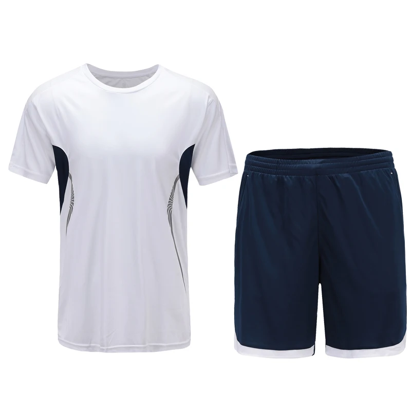 Новая спортивная одежда, быстросохнущие дышащие наборы для бадминтона, мужские наборы для настольного тенниса, спортивная футбольная форма, индивидуальные футбольные наборы - Цвет: Белый