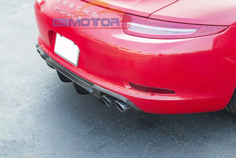 VRS Style Real Carbon Fiber Rear Bumper Diffuser for Porsche 911 991 Carrera & Carrera S models 2012+ 3