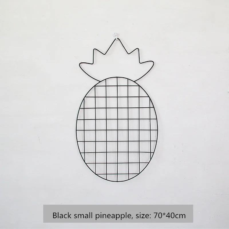 Металлическая настенная подвесная фоторамка в виде ананаса и сетки для спальни, гостиной, железная мультирамка, рамка для картин, стойка для домашнего декора, сделай сам - Цвет: E