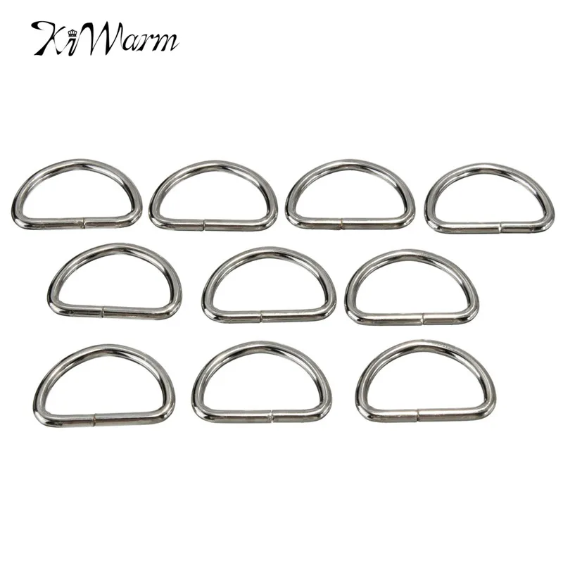 

10pcs Dee 25mm Rings for NonWelded D ring Non-Welded Nickel Plated D-Rings Webbing Strapping Bags Garment Accessories Buckle
