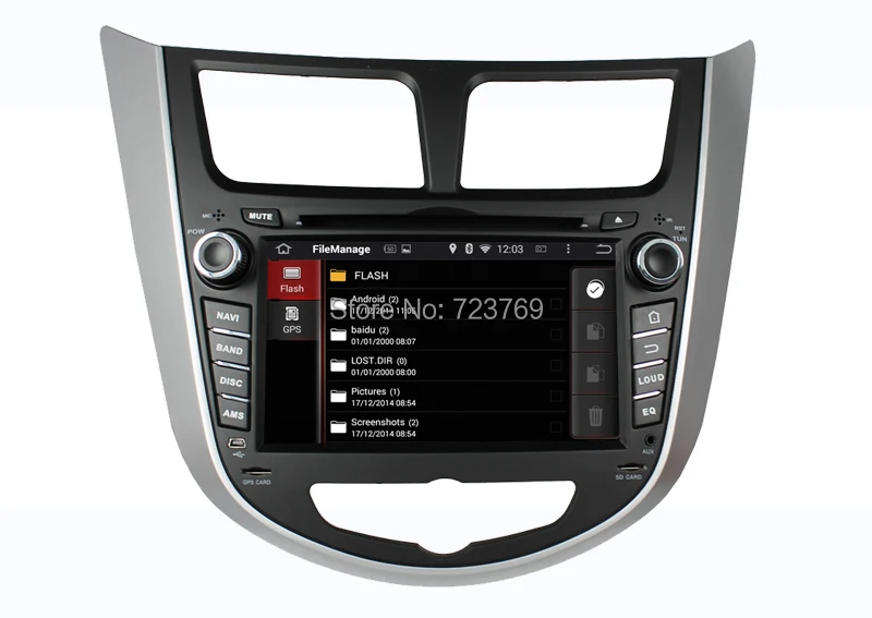 Discount Pure Android 4.4.4 Car DVD GPS Navigation for Hyundai Verna Accent Solaris (2011-2012) 9