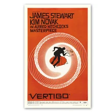 Винтажный постер, постер на стену из фильма Vertigo, ретрофильм, печать на шелковой ткани, постеры Джеймса Стюарта Ким новатка 12x18 дюймов
