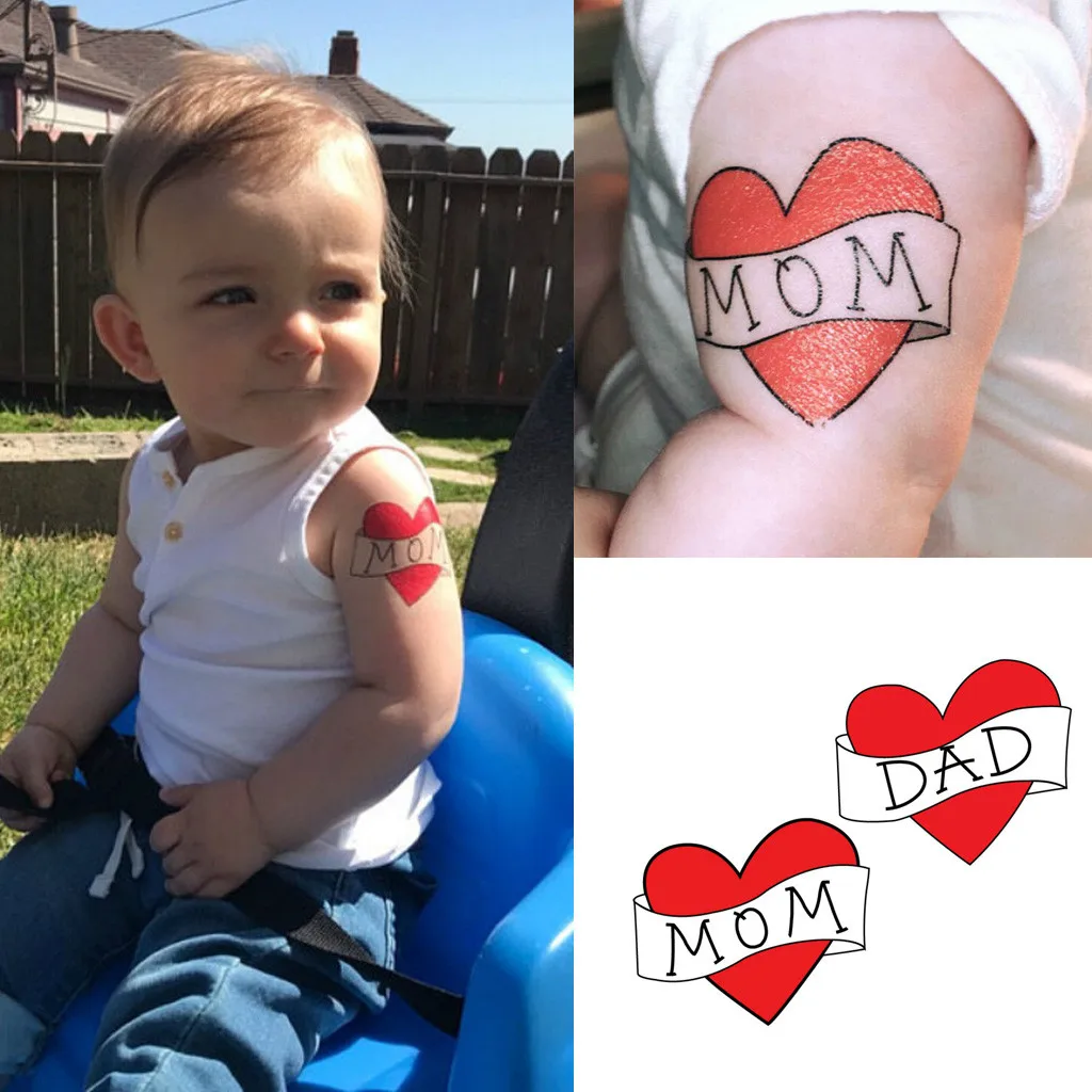 

Child Baby Kids Photography Prop Letter Heart Red Heart Fake Tattoo Sticker Children like stickers Cute letter Pegatina
