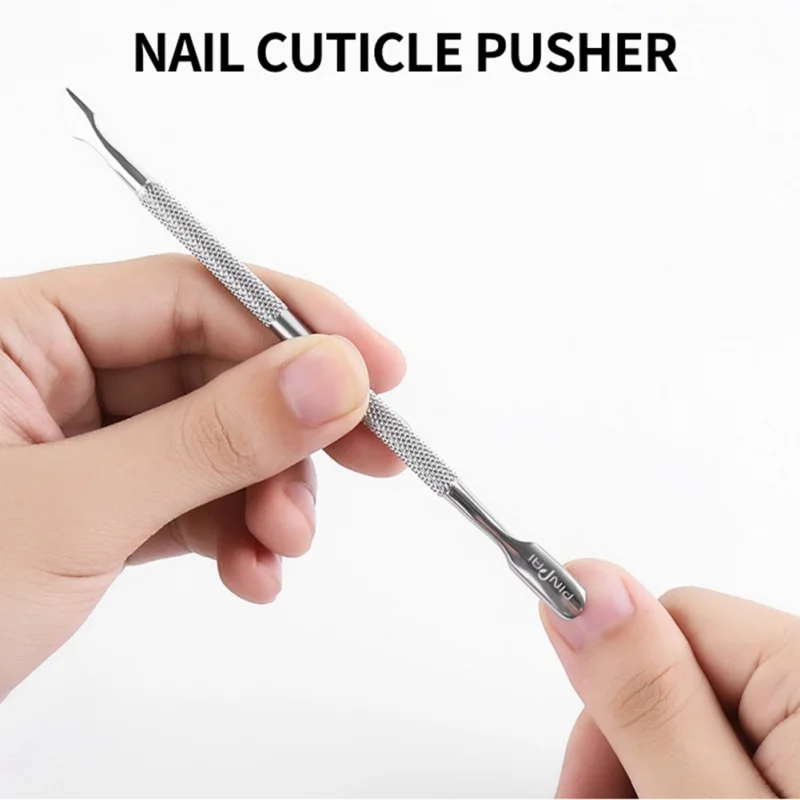 

2019 New Stainless Steel Cuticle Remover Double End Sided Finger Dead Skin Push Nail Pusher Manicure Nail Care Tool