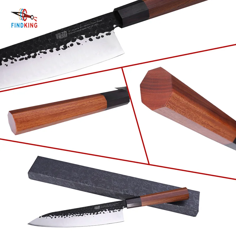 FINDKING 9 дюймов японский профессиональный восьмиугольный ручной нож для суши из