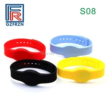 100 шт./лот S08 стиль 125 кГц наручный браслет с технологией радиочастотной идентификации для записи T5577 силиконовый приближения переписать часы карты доступа Управление