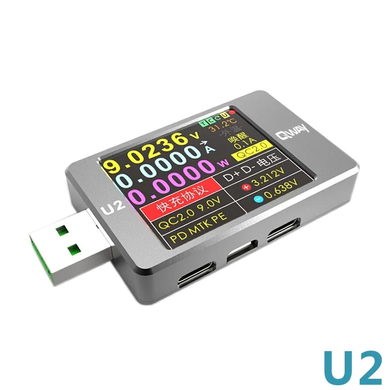 

WEB-U2 current voltmeter USB tester QC4+ PD3.0 2 PPS fast charging protocol capacity test