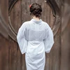 Kimono pour femme Robe de couchage intérieure en coton, couleur blanche, douce et confortable, Yukata traditionnel japonais ► Photo 1/6