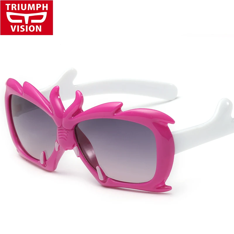 Trioo детей бабочка солнцезащитные очки детские модные милые детские солнцезащитные очки для девочек UV400 Óculos - Цвет линз: 004