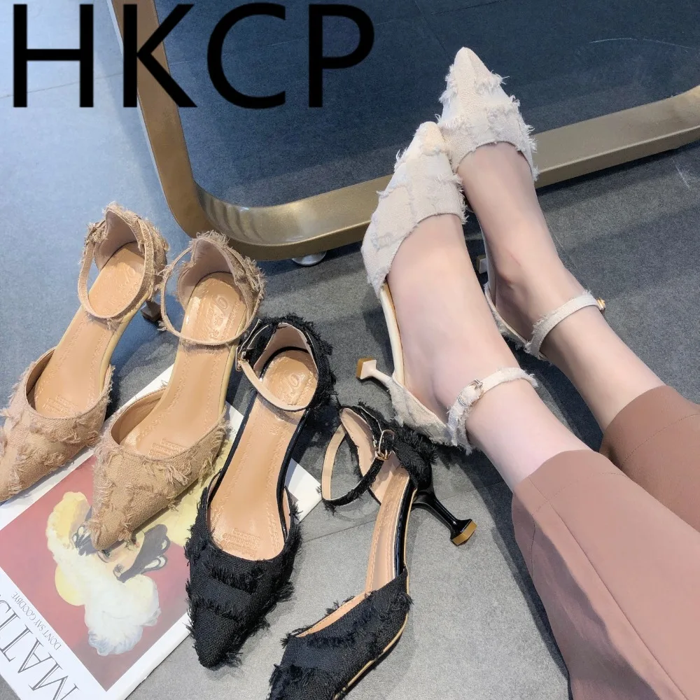 

HKCP Summer 2019 New Fine-heeled Pointed Korean Edition Nethong Fashion Hundred Sets of High-heeled Sandals C104